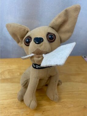 Vintage 90s Yo Quiero Taco Bell Dog Chihuahua Plush w/ Free Tacos Sign